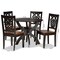 Baxton Studio Wanda Modern Two-Tone Dark Brown and Walnut Brown Finished Wood 5-PC Dining Set 178-11384-10902-Zoro - alternate 3